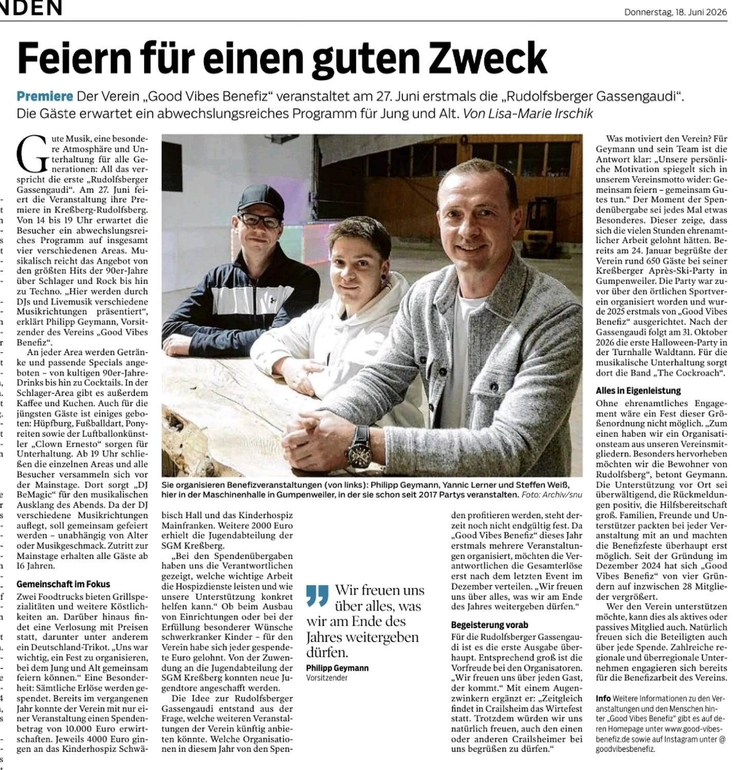 Musikkonzert von Steffen Welss - Good Vibes Benefiz